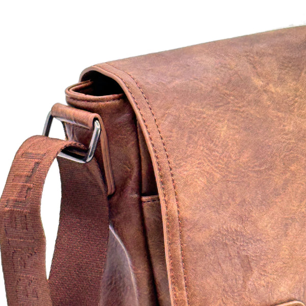 Nazareno Gabrielli - Borsa a tracolla multi tasche messenger postina capiente platta simil pelle grande