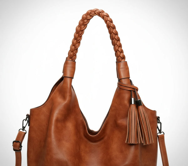 Borsa a sacco firmato COCONUDA Colletion donna spalla a tracolla simil pelle nuova manici intrecciati