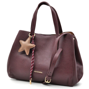 Borsa a bauletto + charms omaggio firmata COCONUDA a tracolla elegante casual simil pelle martellata