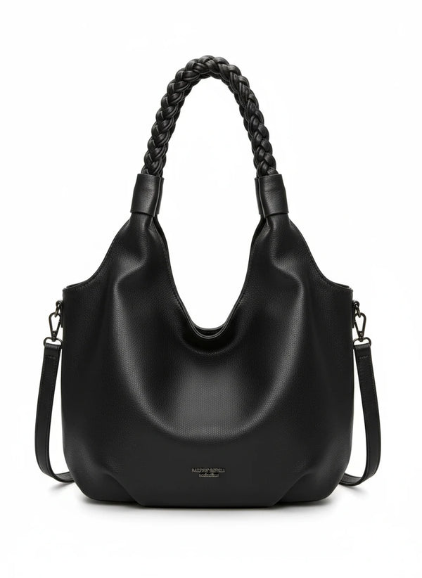 Borsa a sacco firmato COCONUDA Colletion donna spalla a tracolla simil pelle nuova manici intrecciati