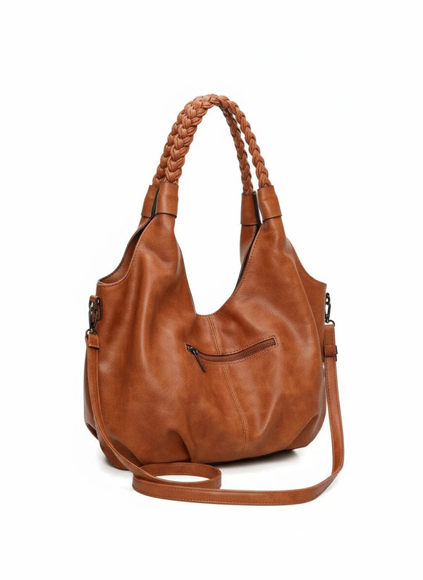 Borsa a sacco firmato COCONUDA Colletion donna spalla a tracolla simil pelle nuova manici intrecciati