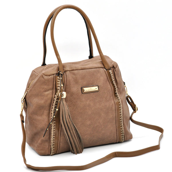 CHARRO - Borsa shopping / bauletto a spalla grande tracolla casual simil pelle venata