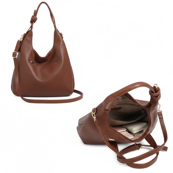 La Agatina- Borsa sacco firmata GYOIAMEA tracolla casual simil pelle venata monomanico