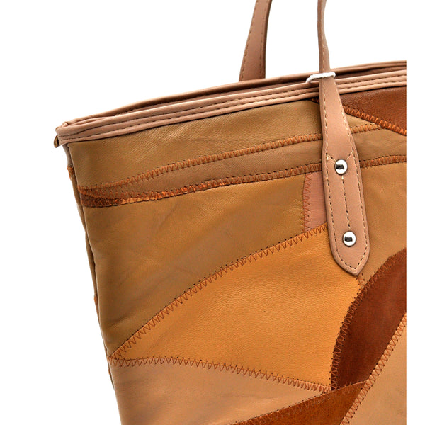 Borsa firmata COVERI ACTIVE in vera pelle shopping multicolore grande spalla