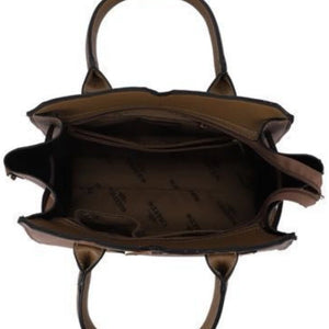 CHARRO - Borsa a bauletto trapezio semi rigida simil pelle con tracolla elegante casual