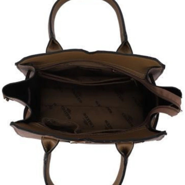 CHARRO - Borsa a bauletto trapezio semi rigida simil pelle con tracolla elegante casual