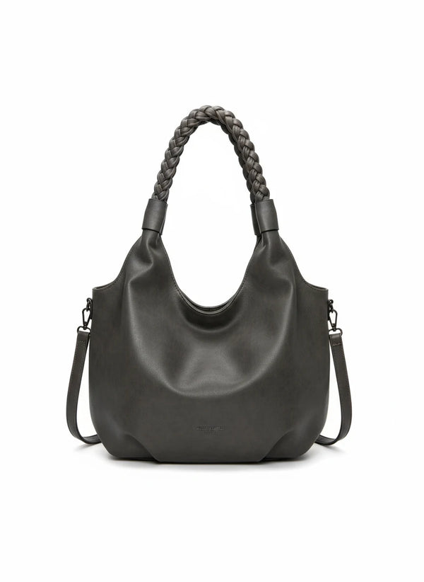Borsa a sacco firmato COCONUDA Colletion donna spalla a tracolla simil pelle nuova manici intrecciati