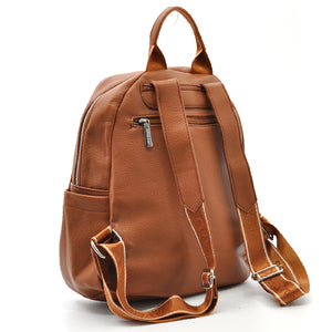 Zaino in eco Pelle Coveri World - Elegante e Resistente, Donna , Zaino Casual con Tasca Frontale con Zip e Tasche Laterali, Perfetto per Uso Quotidiano e Lavoro