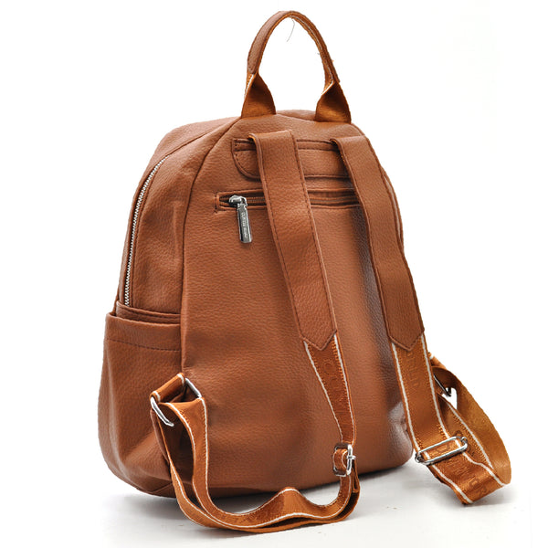 Zaino in eco Pelle Coveri World - Elegante e Resistente, Donna , Zaino Casual con Tasca Frontale con Zip e Tasche Laterali, Perfetto per Uso Quotidiano e Lavoro