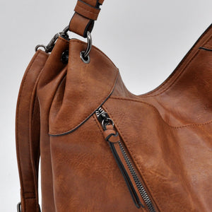 Borsa a sacco firmato da Nazareno Gabrielli Colletion donna spalla a tracolla simil pelle zip frontali