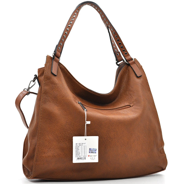 Borsa a sacco firmato SWEET YEARS Colletion donna spalla a tracolla simil pelle shopping borchie