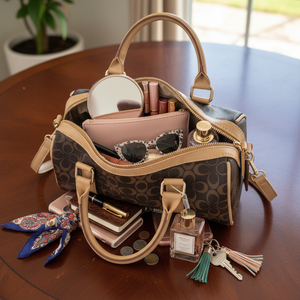 Borsa bauletto firmata COCONUDA a tracolla elegante casual simil pelle logo fantasia