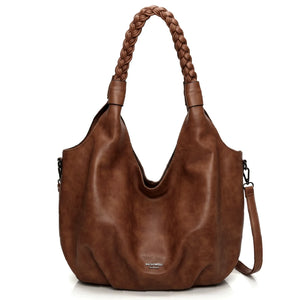 Borsa a sacco firmato COCONUDA Colletion donna spalla a tracolla simil pelle nuova manici intrecciati