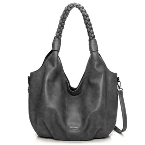 Borsa a sacco firmato COCONUDA Colletion donna spalla a tracolla simil pelle nuova manici intrecciati