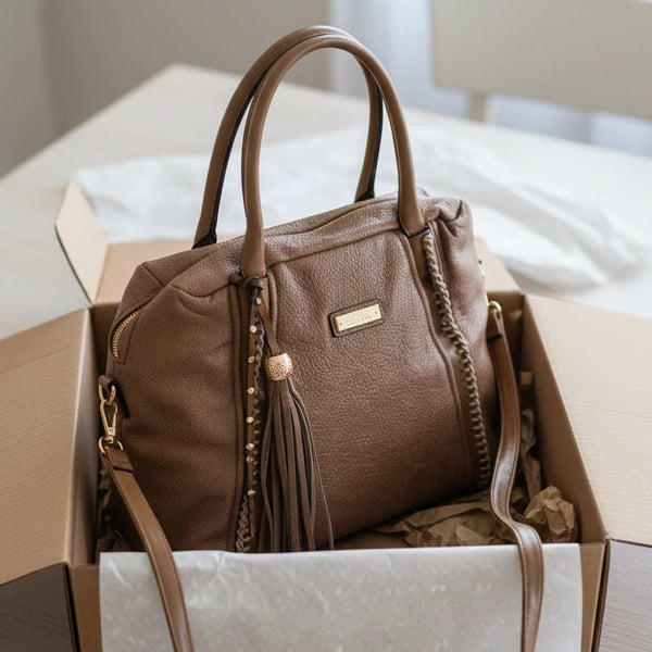 CHARRO - Borsa shopping / bauletto a spalla grande tracolla casual simil pelle venata