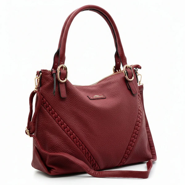 CHARRO - Borsa shopping a spalla grande tracolla casual simil pelle venata intreccio nuova