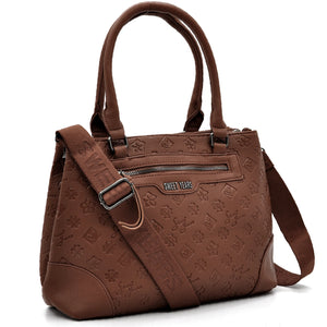 Borsa shopping donna SWEET YEARS in simil pelle pregiata tasche con cerniera fantasia logata trapuntata