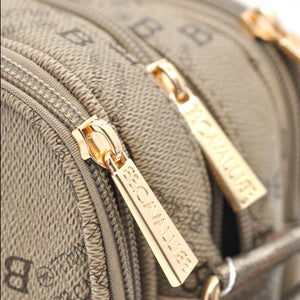 Borsa tracolla firmata originale B.Cavalli eco pelle 6 tasche zip pregiata tasche con cerniera fantasia logata