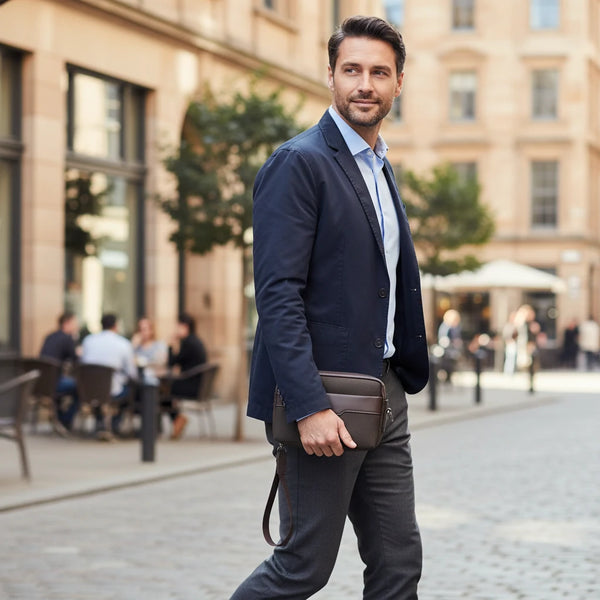 Gyoiamea - Pochette tessuto tecnico uomo Pelle multitasche Pochette a Mano Da Polso