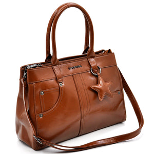 Borsa bauletto biker firmato COCONUDA donna spalla a tracolla simil pelle effetto lucido vintage