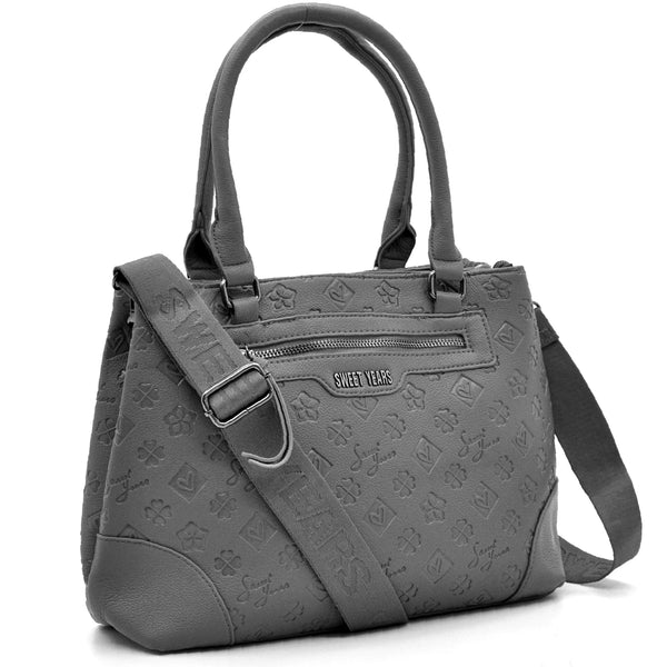 Borsa shopping donna SWEET YEARS in simil pelle pregiata tasche con cerniera fantasia logata trapuntata