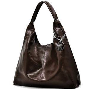 La Mattea - Borsa donna firmata Gyoiamea a sacco hono in similpelle lucida mono manico