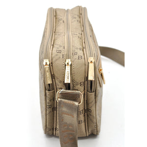Borsa tracolla firmata originale B.Cavalli eco pelle 6 tasche zip pregiata tasche con cerniera fantasia logata