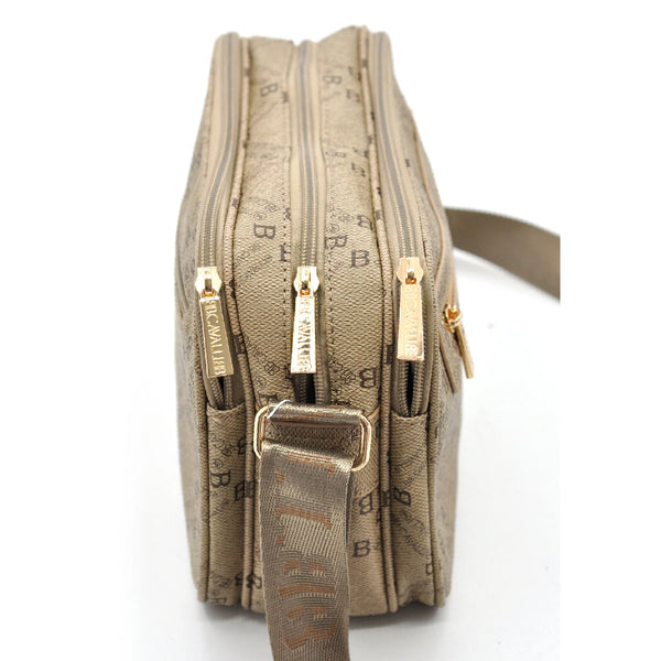 Borsa tracolla firmata originale B.Cavalli eco pelle 6 tasche zip pregiata tasche con cerniera fantasia logata