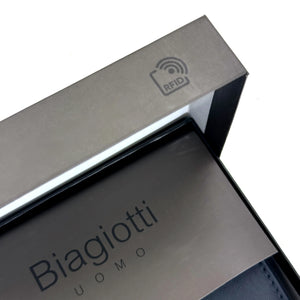 Portafoglio vera pelle uomo firmato BIAGIOTTI porta carte ribaltina morbido