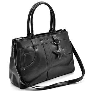 Borsa bauletto biker firmato COCONUDA donna spalla a tracolla simil pelle effetto lucido vintage