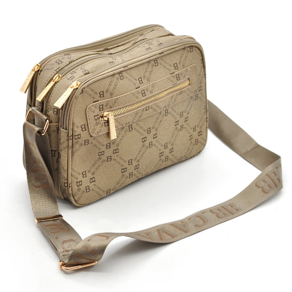 Borsa tracolla firmata originale B.Cavalli eco pelle 6 tasche zip pregiata tasche con cerniera fantasia logata