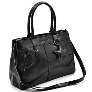 Borsa bauletto biker firmato COCONUDA donna spalla a tracolla simil pelle effetto lucido vintage