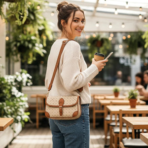 Borsa firmata GAMAYA dimensione piccola vintage platta cinghia tracolla donna logo fantasia logata borsetta