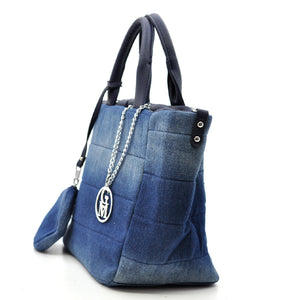 Borsa La Squisita jeans trapuntata capiente shopping spalla tracolla