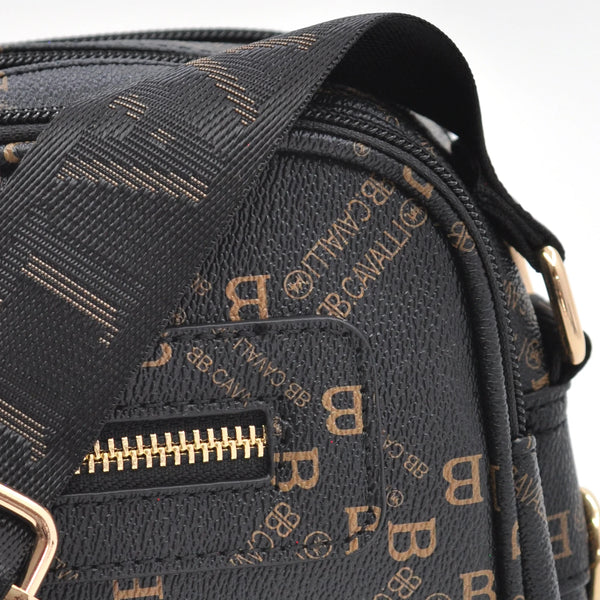 Borsa tracolla firmata originale B.Cavalli eco pelle 6 tasche zip pregiata tasche con cerniera fantasia logata