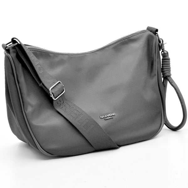 Borsa donna firmata NAZARENO GABRIELLI nuova sportiva passeggio mezzaluna nylon impermeabile tracolla