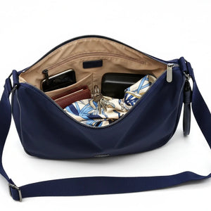 Borsa donna firmata NAZARENO GABRIELLI nuova sportiva passeggio mezzaluna nylon impermeabile tracolla