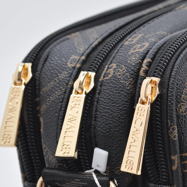 Borsa tracolla firmata originale B.Cavalli eco pelle 6 tasche zip pregiata tasche con cerniera fantasia logata