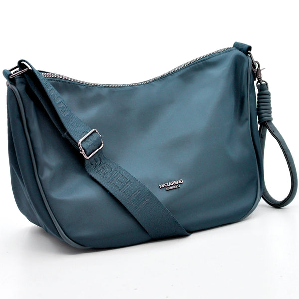 Borsa donna firmata NAZARENO GABRIELLI nuova sportiva passeggio mezzaluna nylon impermeabile tracolla