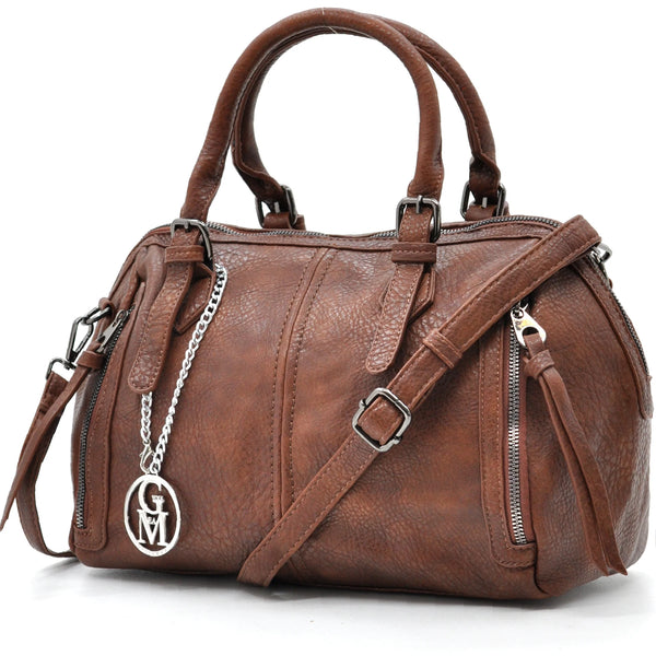 L'ARRACINA - Borsa a bauletto  firmata GYOIAMEA a mano tracolla casual simil pelle martellata venata