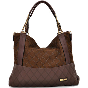 CHARRO - Borsa morbida a sacco hobo capiente unica tinta nuovo shopping manici a catena trapuntata