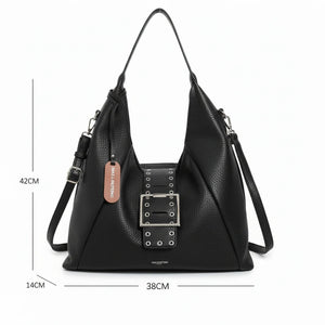 Borsa sacco a spalla grande vintage cinghia tracolla casual simil pelle venata monomanico