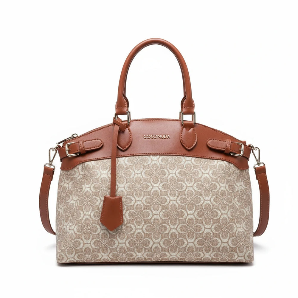 Borsa firmata COCONUDA Colletion donna spalla a tracolla simil pelle nuova fantasia logo tote bag