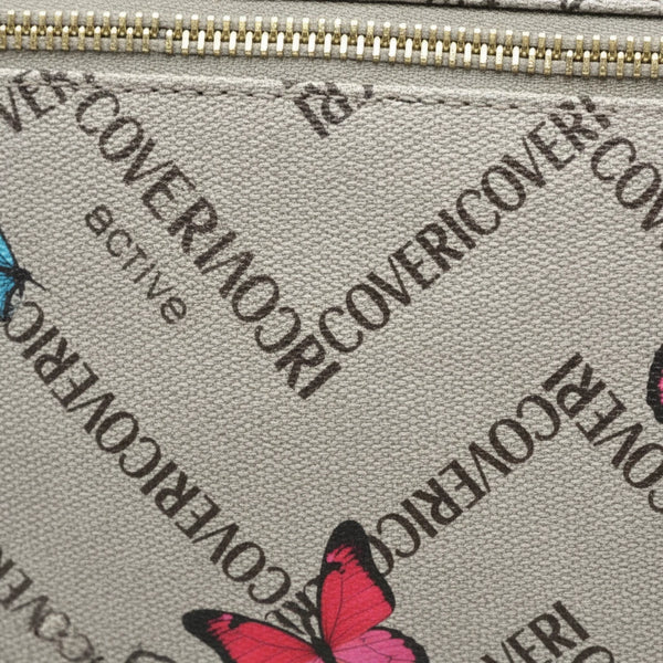Borsa firmata COVERI ACTIVE 5 zip cerniere logata tracolla donna logo zip tracolla fantasia farfalle multi tasche