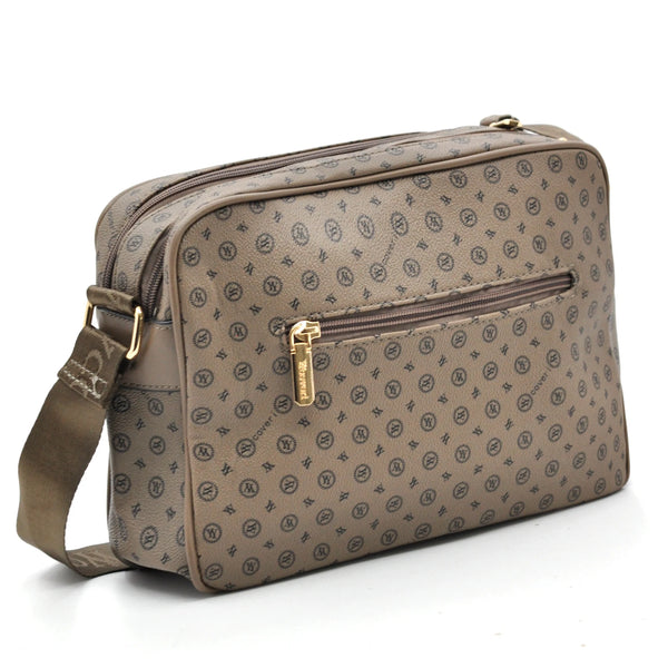 Borsa Firmata YYCOVERI multi tasche new nera Donna fantasia logo Zip Tracolla