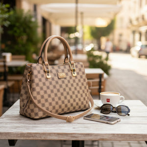 Borsa bauletto Coveri World fantasia logata tote bag firmata