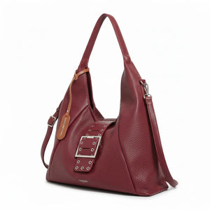 Borsa sacco a spalla grande vintage cinghia tracolla casual simil pelle venata monomanico