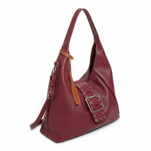 Borsa sacco a spalla grande vintage cinghia tracolla casual simil pelle venata monomanico
