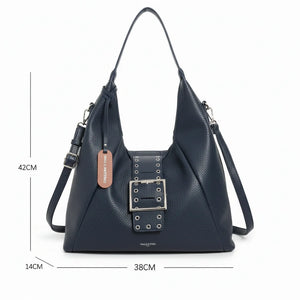 Borsa sacco a spalla grande vintage cinghia tracolla casual simil pelle venata monomanico