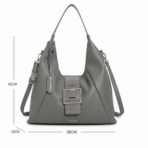 Borsa sacco a spalla grande vintage cinghia tracolla casual simil pelle venata monomanico